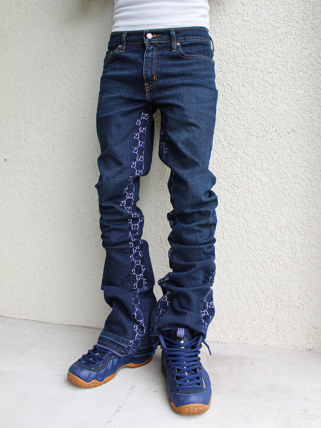 BLUEBERRY GG MONOGRAM FLARE DENIM (25/25)