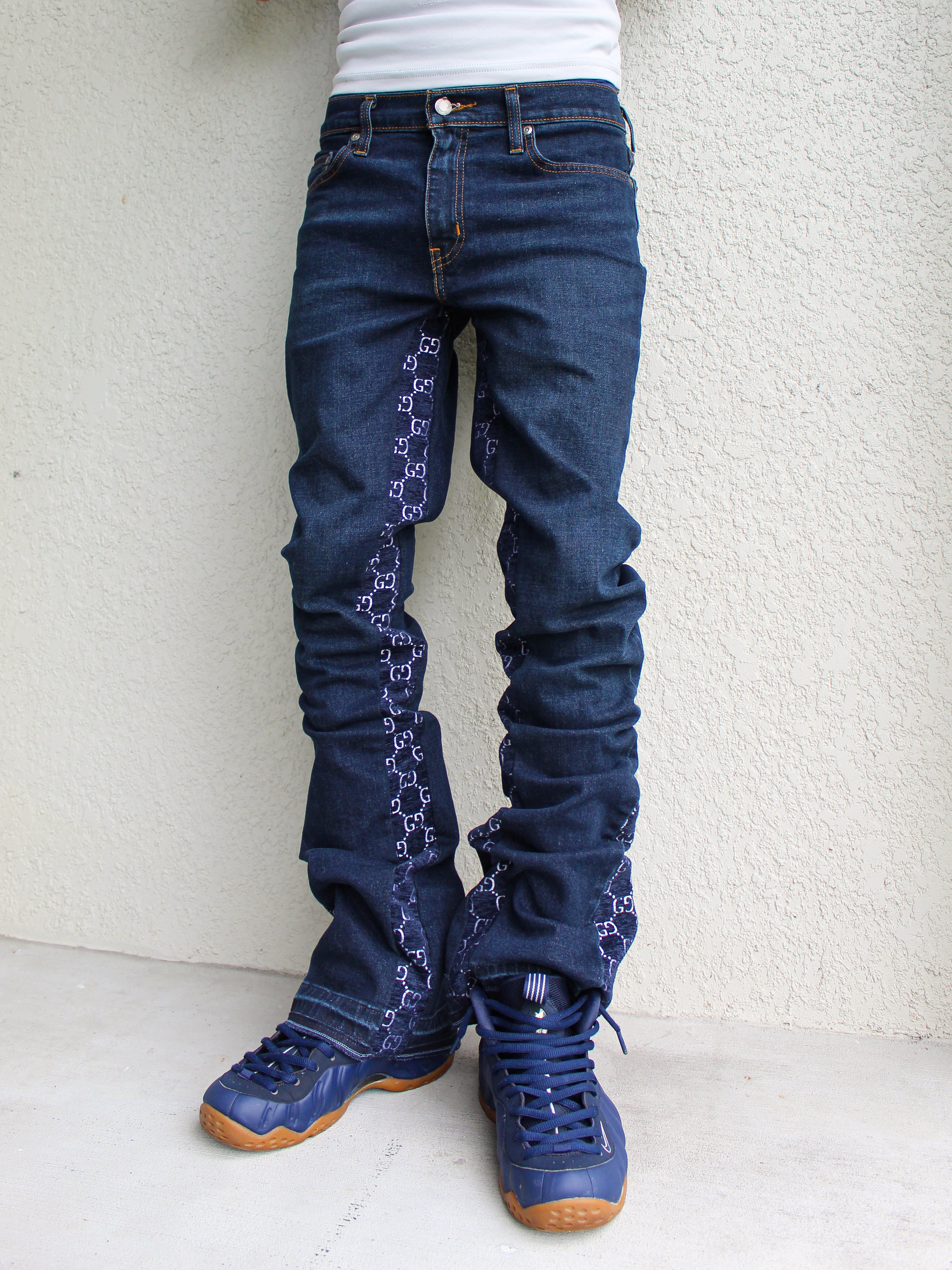 BLUEBERRY GG MONOGRAM FLARE DENIM (25/25)