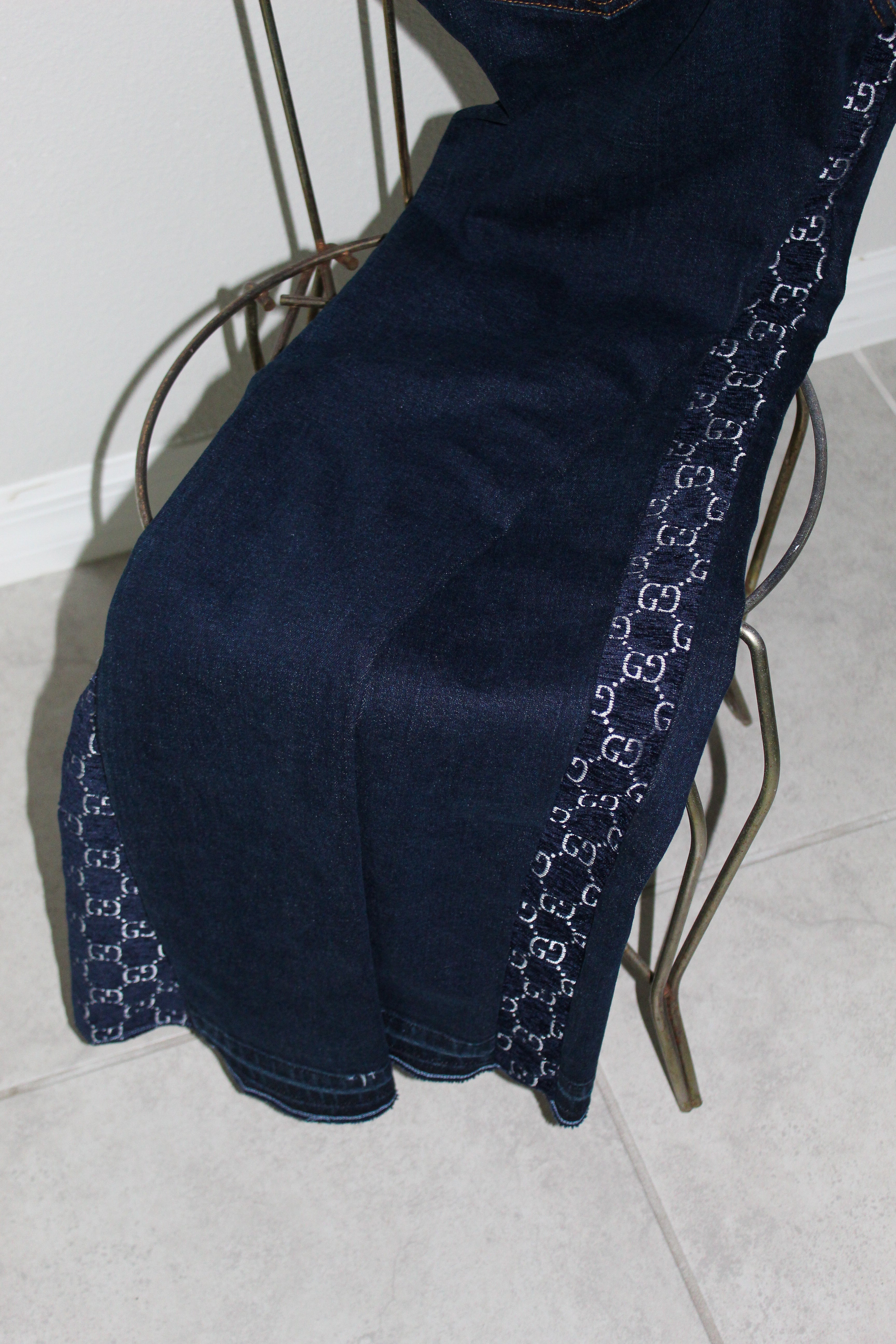 BLUEBERRY GG MONOGRAM FLARE DENIM (25/25)